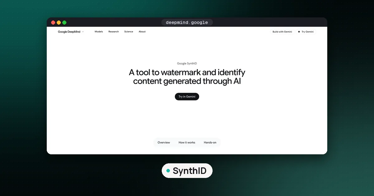 Screenshots of SynthID