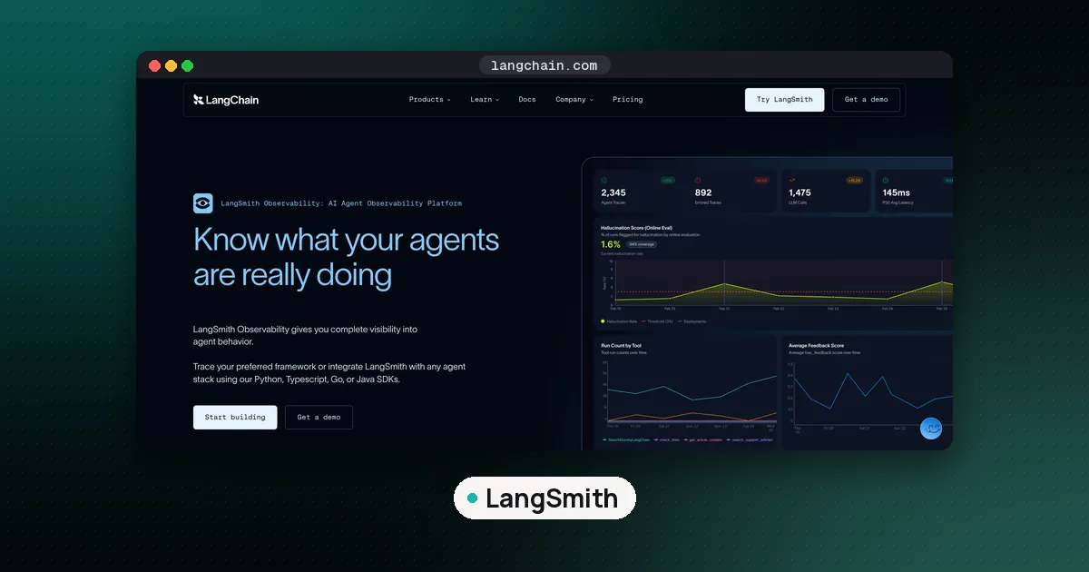 Screenshots of LangSmith